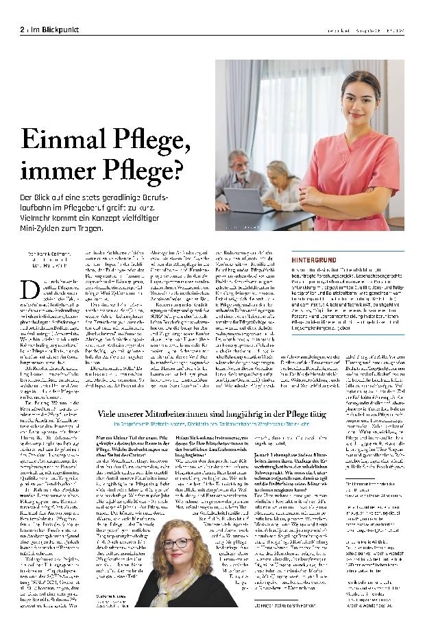 Vorschauseite 1: Einmal Pflege, immer Pflege?