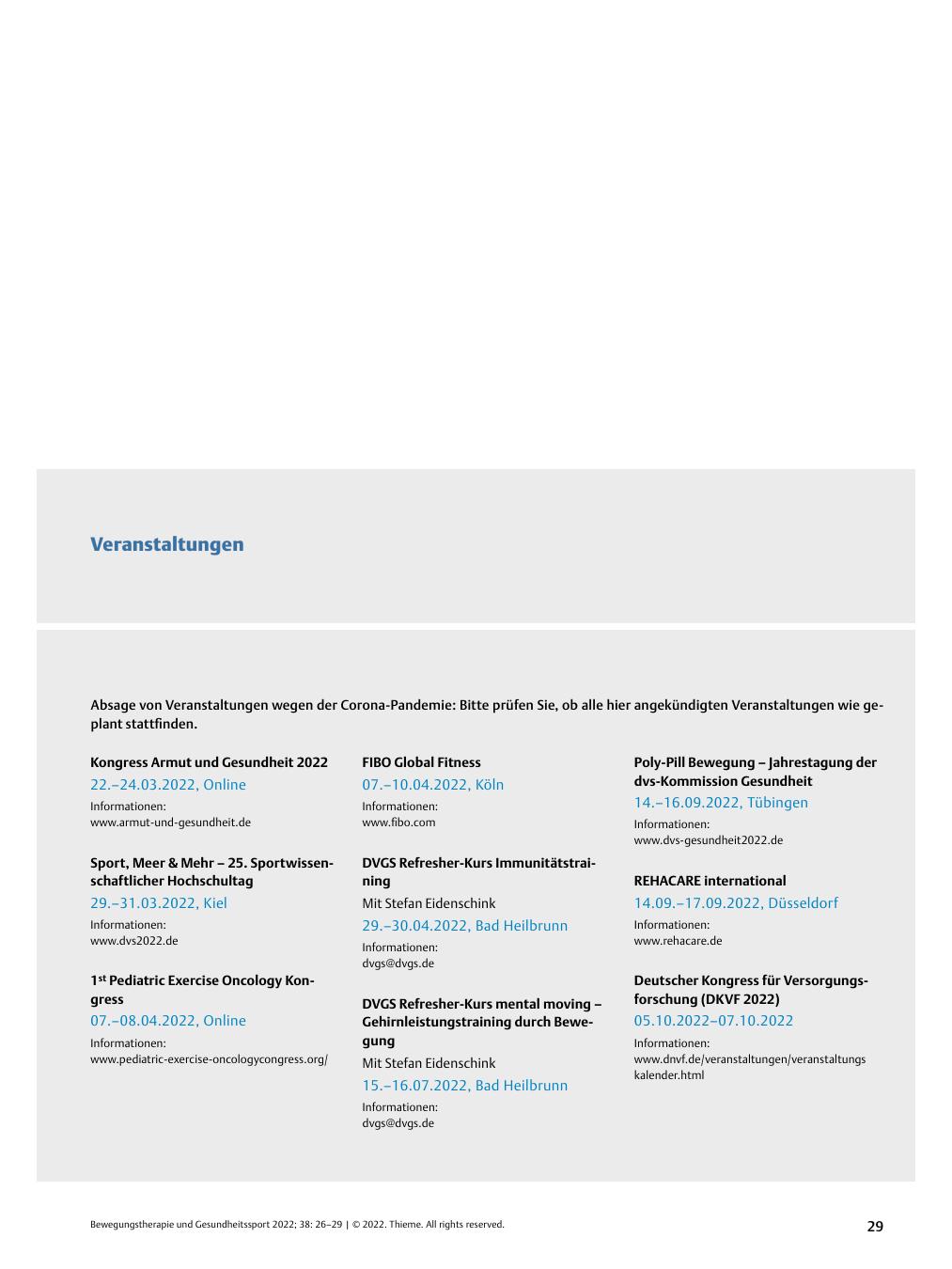 Vorschauseite 1: Veranstaltungen