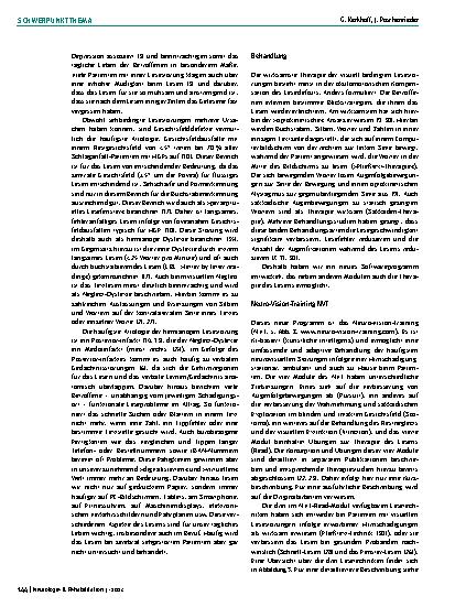 Vorschauseite 2: NVT-Read – ein neues Trainingsprogramm zur Behandlung von zerebral bedingten Lesestörungen