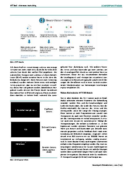 Vorschauseite 3: NVT-Read – ein neues Trainingsprogramm zur Behandlung von zerebral bedingten Lesestörungen