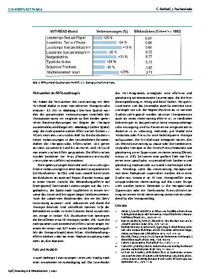 Vorschauseite 4: NVT-Read – ein neues Trainingsprogramm zur Behandlung von zerebral bedingten Lesestörungen
