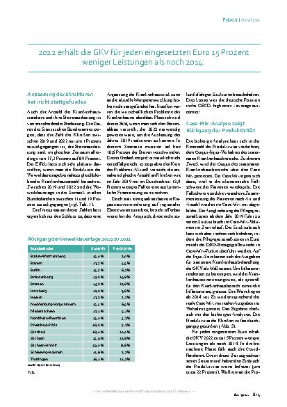 Vorschauseite 3: Krankenhausstrukturen Dokumentation des stationären Produktivitätsverlusts
