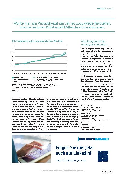 Vorschauseite 5: Krankenhausstrukturen Dokumentation des stationären Produktivitätsverlusts
