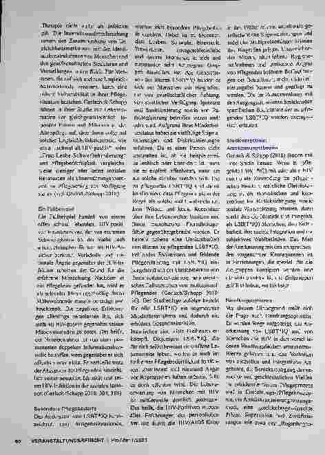 Vorschauseite 2: VERANSTALTUNGSBERICHT Anders als die vermeintliche Norm?! Die Pflege von Lesben, Schwulen und Menschen mit HIV im Alter