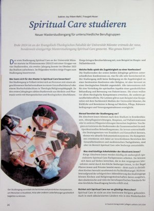 Vorschauseite 1: Spiritual Care studieren Neuer Masterstudiengang für unterschiedliche Berufsgruppen
