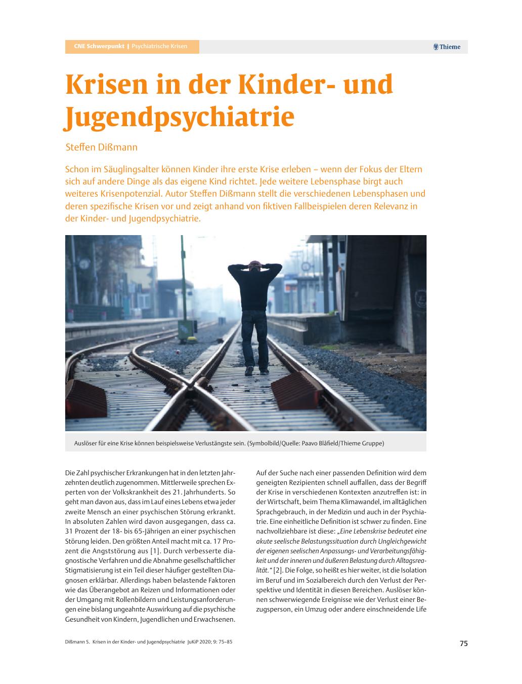 Vorschauseite 1: Krisen in der Kinderund Jugendpsychiatrie