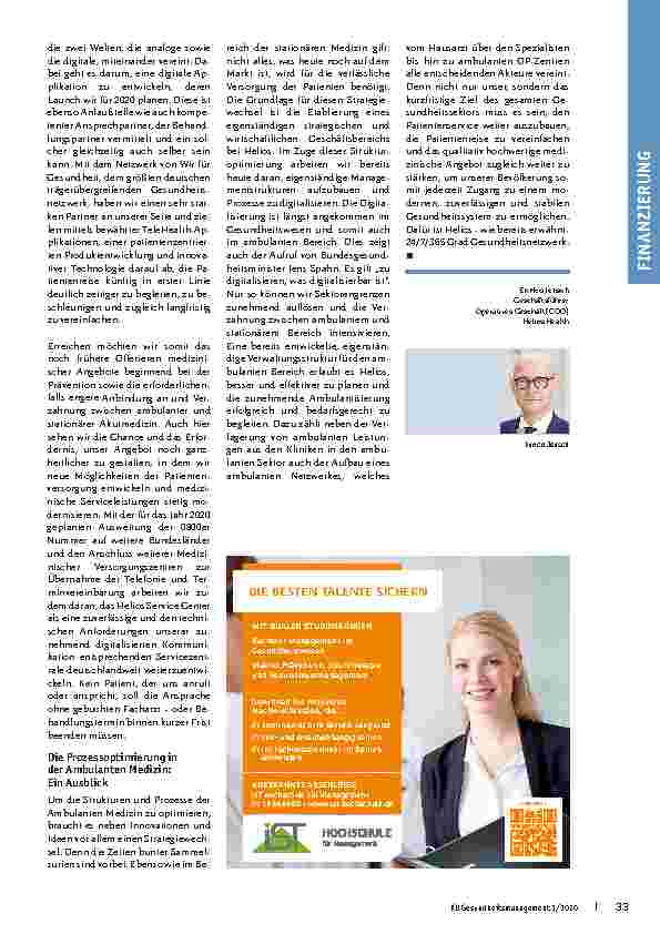 Vorschauseite 3: Herausragender Service ist die Qualität von morgen. Ein Blick in die (digitale) Zukunft des Gesundheitswesens.