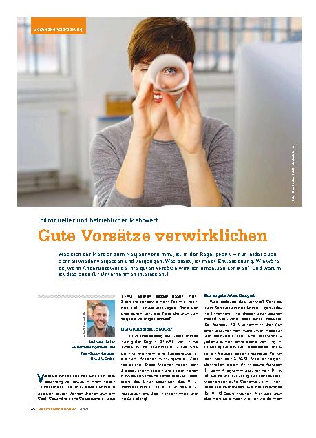 Vorschauseite 1: Individueller und betrieblicher Mehrwert Gute Vorsätze verwirklichen