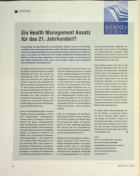 Vorschauseite 1: Ein Health Management Ansatz für das 21. Jahrhundert?