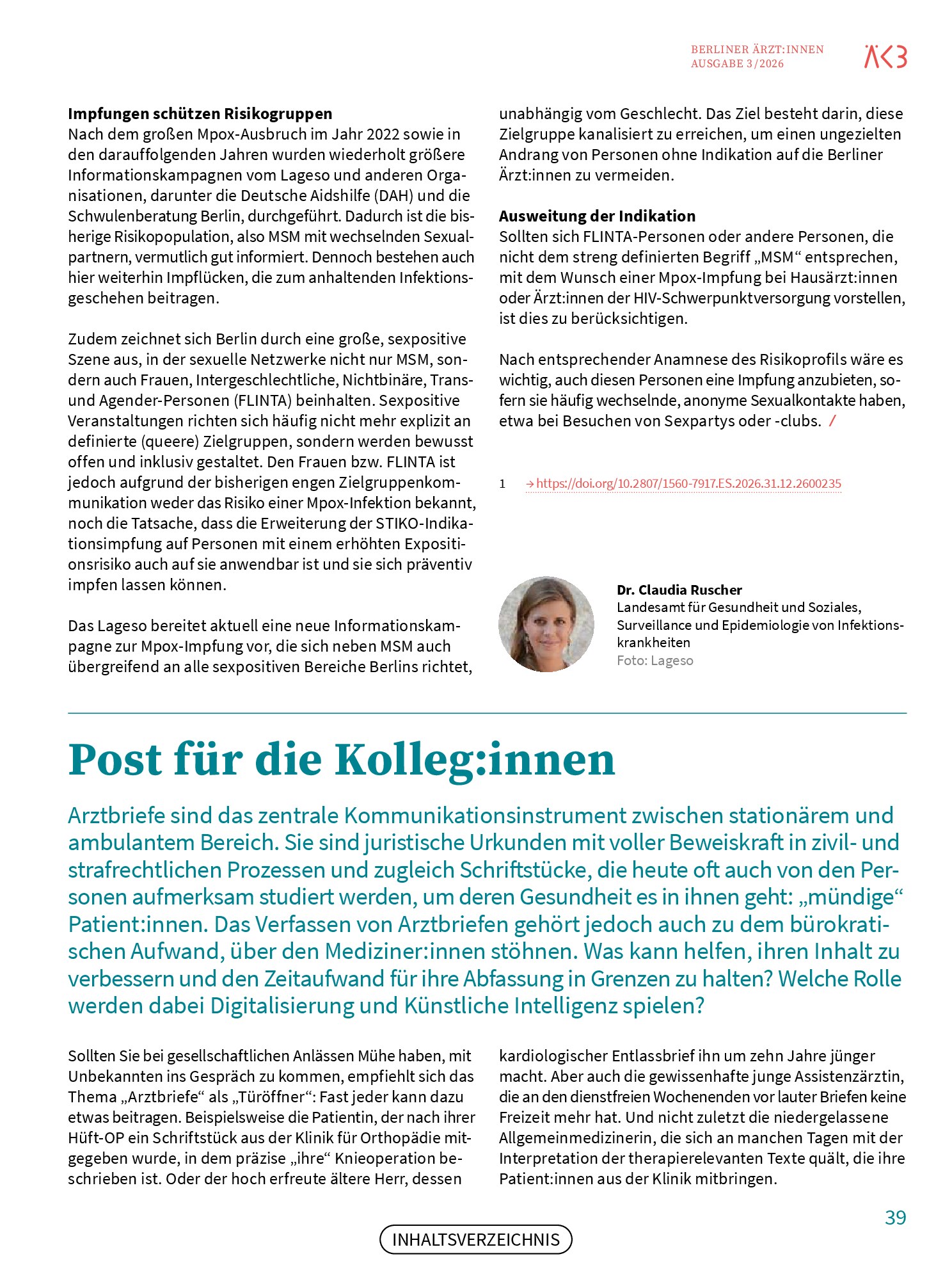 Vorschauseite 2: Neue Mpox-Kampagne des Lageso