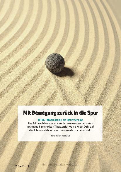 Vorschauseite 1: Mit Bewegung zurück in die Spur Frühmobilisation als Delirtherapie