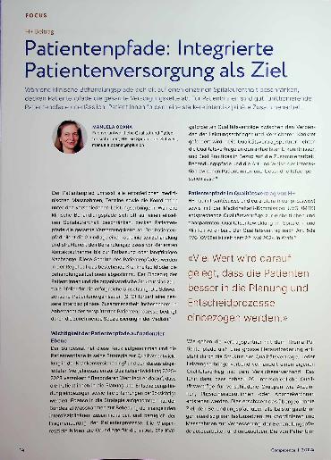 Vorschauseite 1: Patientenpfade: Integrierte Patientenversorgung als Ziel