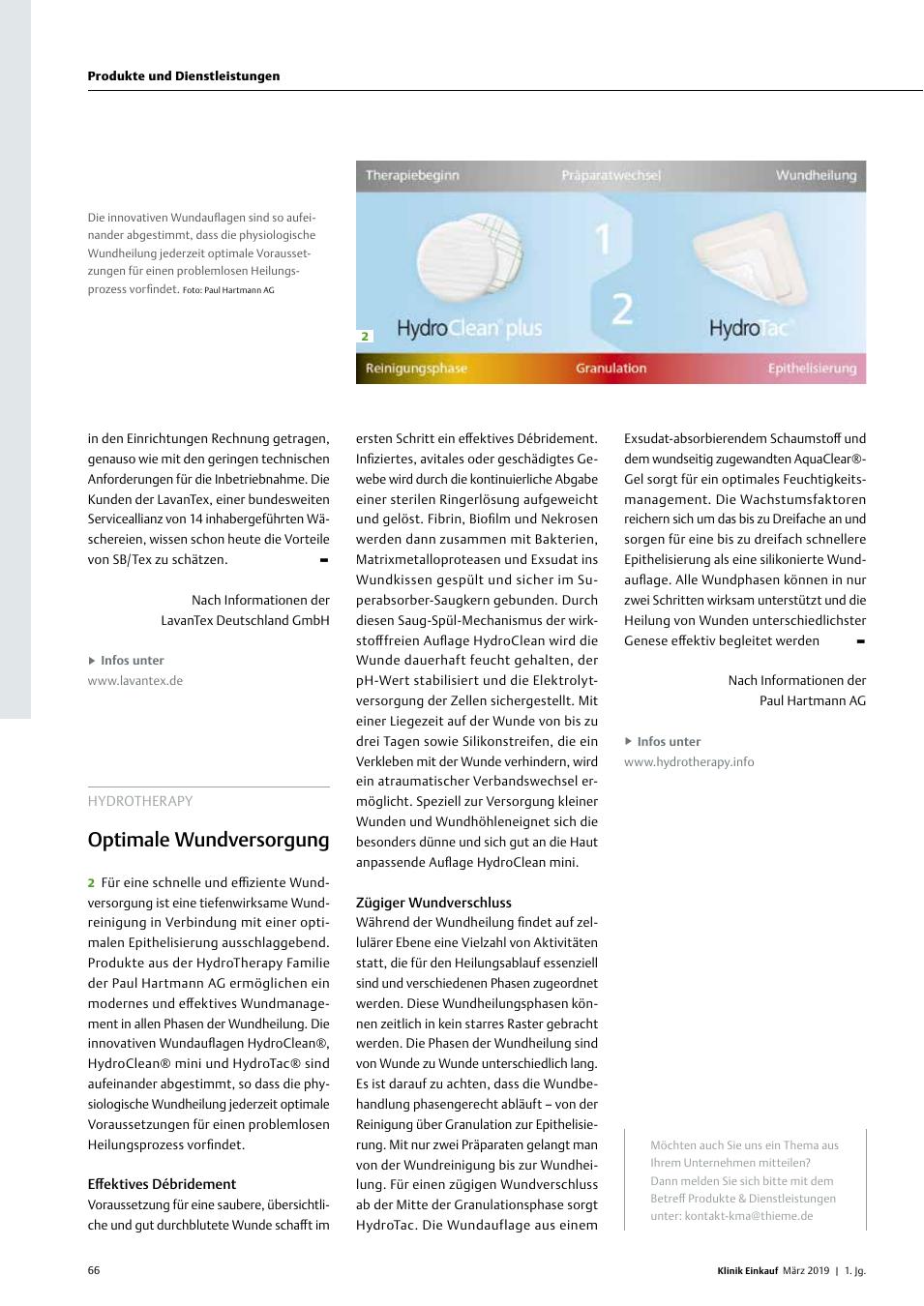Vorschauseite 1: Hydrotherapy: Optimale Wundversorgung
