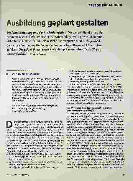 Vorschauseite 1: Ausbildung geplant gestalten