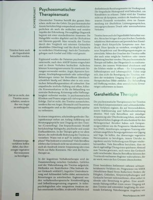 Vorschauseite 3: Wenn das Ohr nicht mehr schweigt Tinnitus mit psychosomatischer Ausrichtung