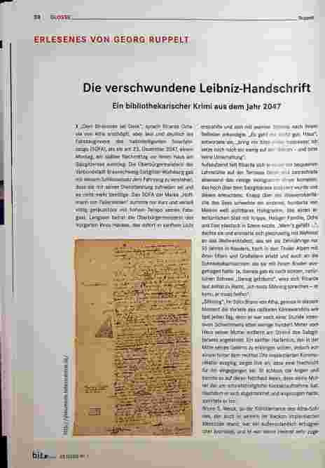 Vorschauseite 1: Die verschwundene Leibniz-Handschrift: Ein bibliothekarischer Krimi aus dem Jahr 2047