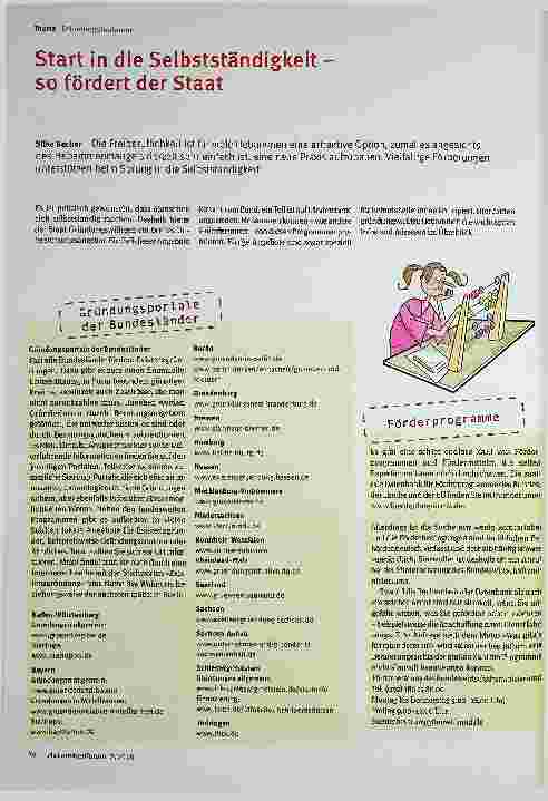Vorschauseite 1: Start in die Selbstständigkeit - so fördert der Staat