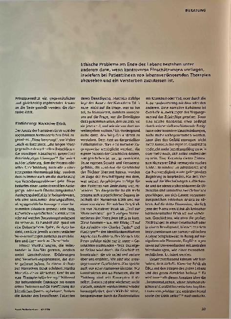 Vorschauseite 2: Die Bedeutung der Small Stories für Entscheidungsprozesse am Lebensende: Eine Einführung in den Ansatz der Narrativen Ethik