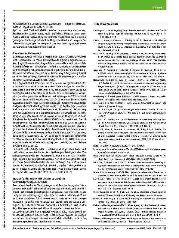 Vorschauseite 2: Reablement – ein Zukunftskonzept auch in der deutschsprachigen Ergotherapie?
