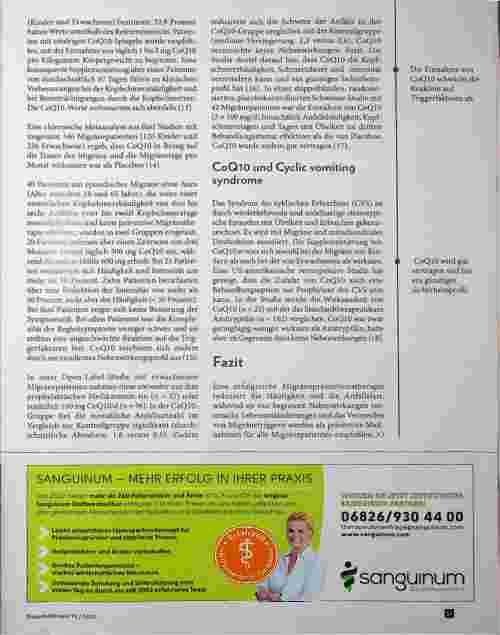 Vorschauseite 3: Der Stellenwert von Coenzym Q10 (CoQ10) bei der Migräneprophylaxe