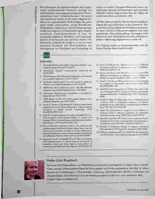 Vorschauseite 4: Der Stellenwert von Coenzym Q10 (CoQ10) bei der Migräneprophylaxe