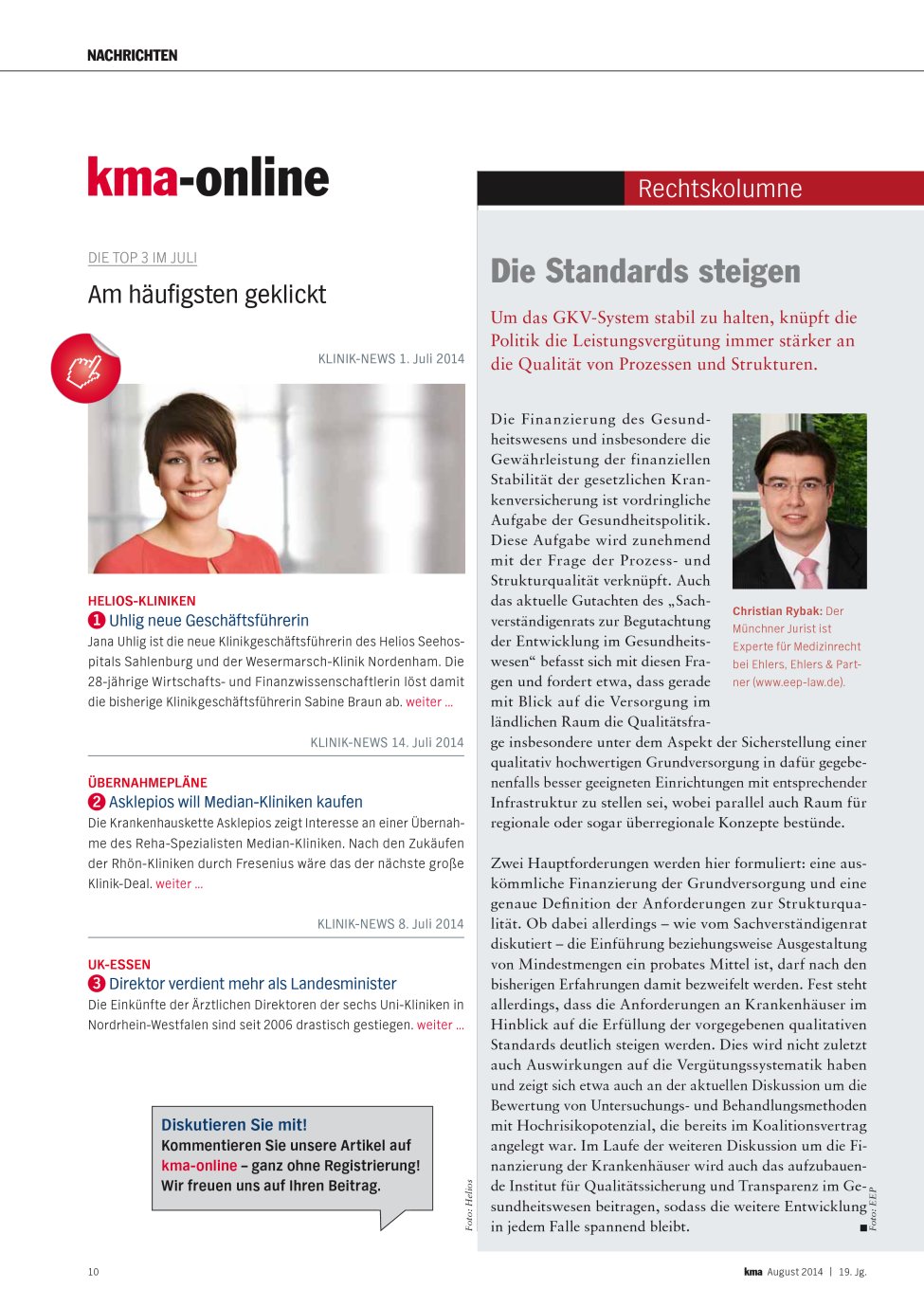 Vorschauseite 1: Die Standards steigen