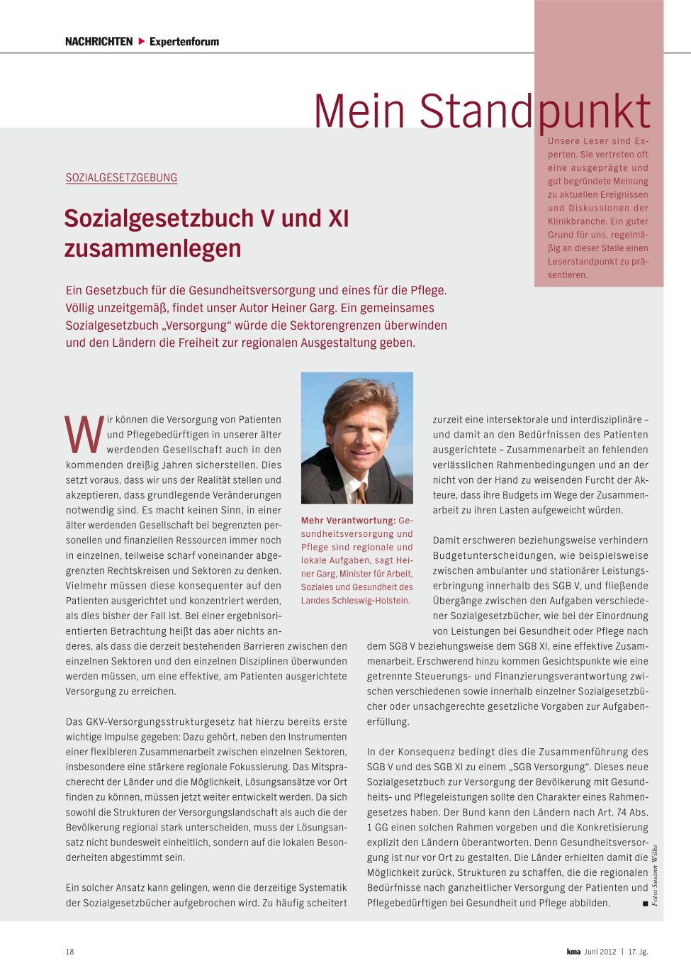 Vorschauseite 1: Sozialgesetzbuch V und XI zusammenlegen