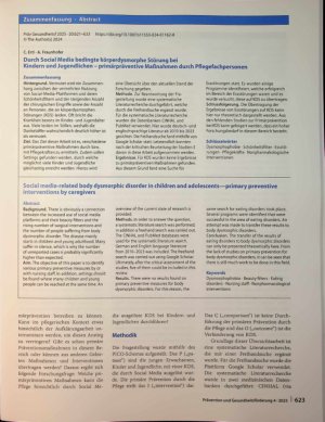 Vorschauseite 3: Durch Social Media bedingte körperdysmorphe Störung bei Kindern und Jugendlichen - primärpräventive Maßnahmen durch Pflegefachpersonen