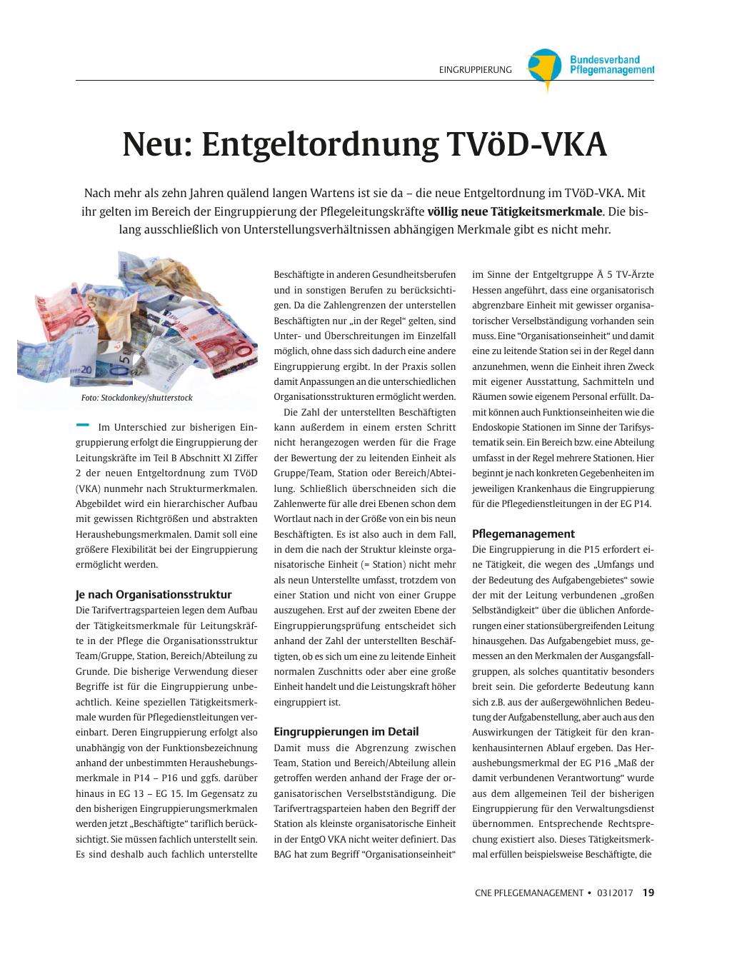 Vorschauseite 1: Neu: Entgeltordnung TVöD-VKA