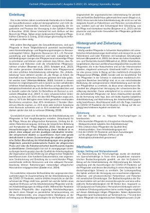 Vorschauseite 2: Die subjektive Arbeitsbelastung und Zufriedenheit von Pflegenden mit ihrem Arbeitsumfeld vor und während der COVID-19-Pandemie Eine prospektive Beobachtungsstudie