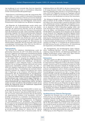 Vorschauseite 3: Die subjektive Arbeitsbelastung und Zufriedenheit von Pflegenden mit ihrem Arbeitsumfeld vor und während der COVID-19-Pandemie Eine prospektive Beobachtungsstudie