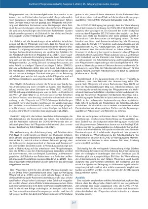 Vorschauseite 6: Die subjektive Arbeitsbelastung und Zufriedenheit von Pflegenden mit ihrem Arbeitsumfeld vor und während der COVID-19-Pandemie Eine prospektive Beobachtungsstudie