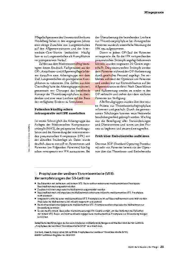Vorschauseite 2: Das Embolierisiko nach Operationen senken
