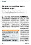 Vorschauseite 1: Ein guter Ansatz für ethische Entscheidungen.