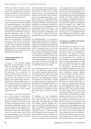 Vorschauseite 3: 38 sozialpsychiatrische informationen 51. Jahrgang 1/2021 Brücken bauen: Psychosenpsychotherapie und Sozialpsychiatrie. Die Notwendigkeit, psychotherapeutische Leistungen für Mens…