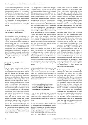 Vorschauseite 5: 38 sozialpsychiatrische informationen 51. Jahrgang 1/2021 Brücken bauen: Psychosenpsychotherapie und Sozialpsychiatrie. Die Notwendigkeit, psychotherapeutische Leistungen für Mens…