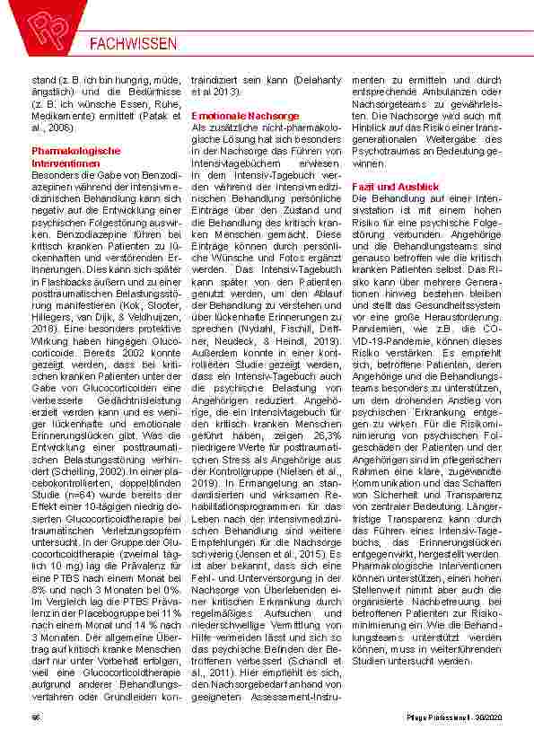 Vorschauseite 5: Flatten the next curve - Pflegerische Interventionen zur Prävention psychischer Folgestörungen nach kritischer Erkrankung im Zusammenhang mit COVID-19