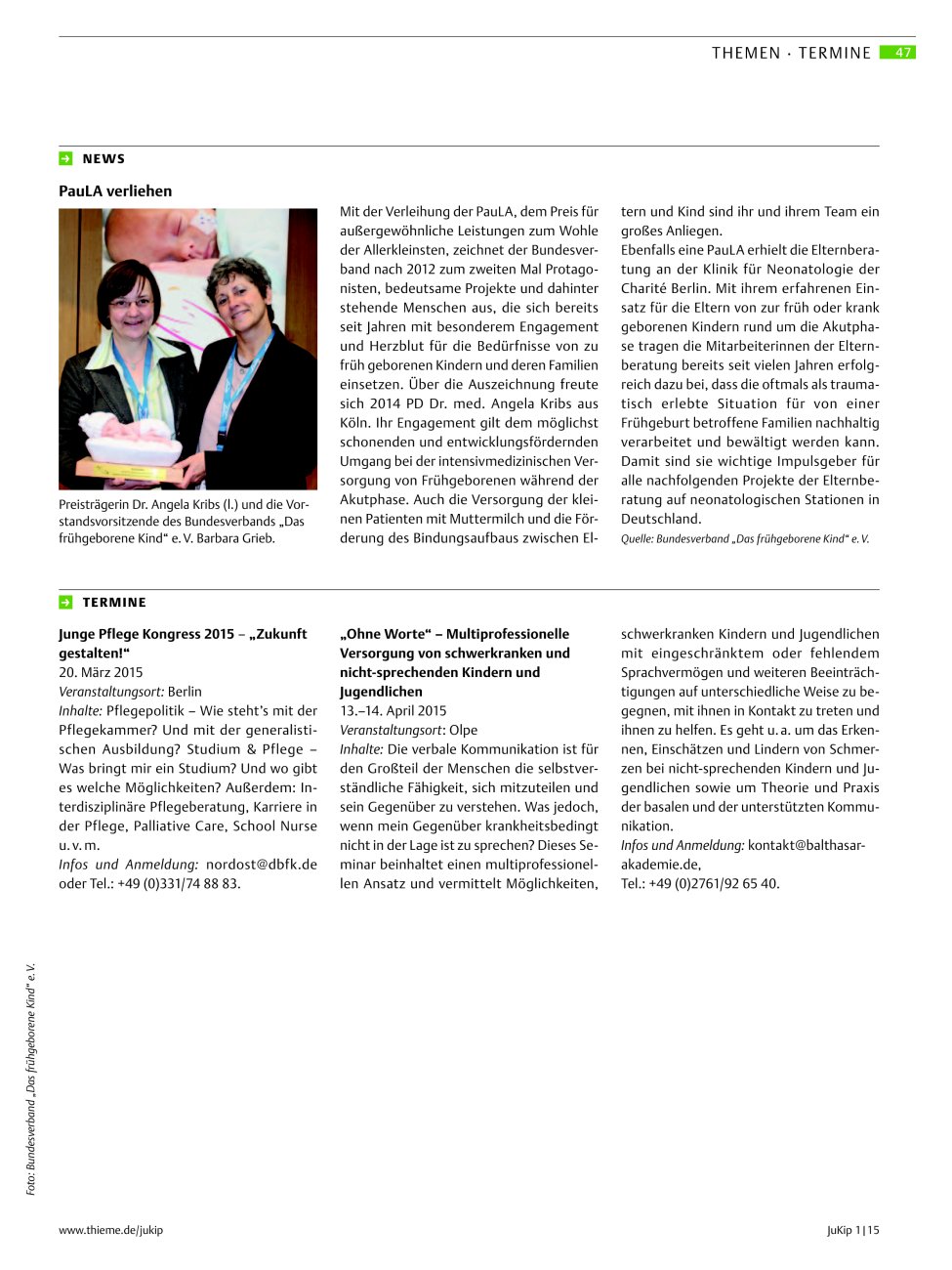 Vorschauseite 1: PauLA verliehen