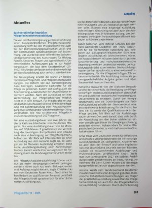 Vorschauseite 1: Sachverständige begrüßen Pflegefachassistenzausbildung