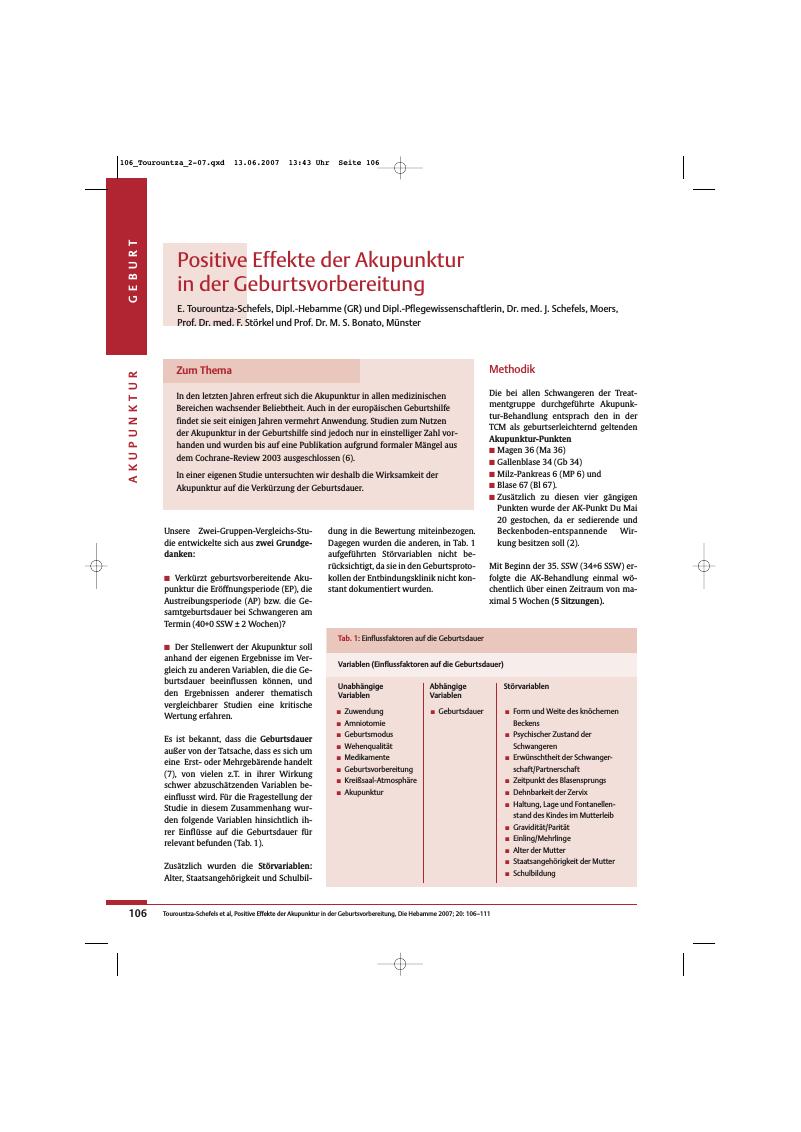 Vorschauseite 1: Positive Effekte der Akupunktur in der Geburtsvorbereitung