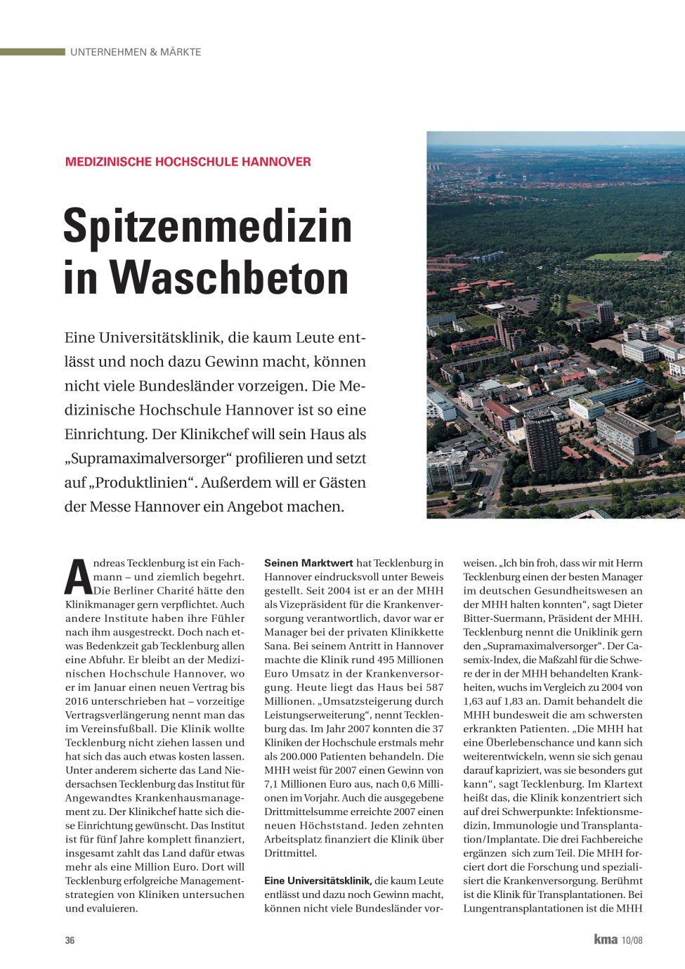 Vorschauseite 1: Spitzenmedizin in Waschbeton