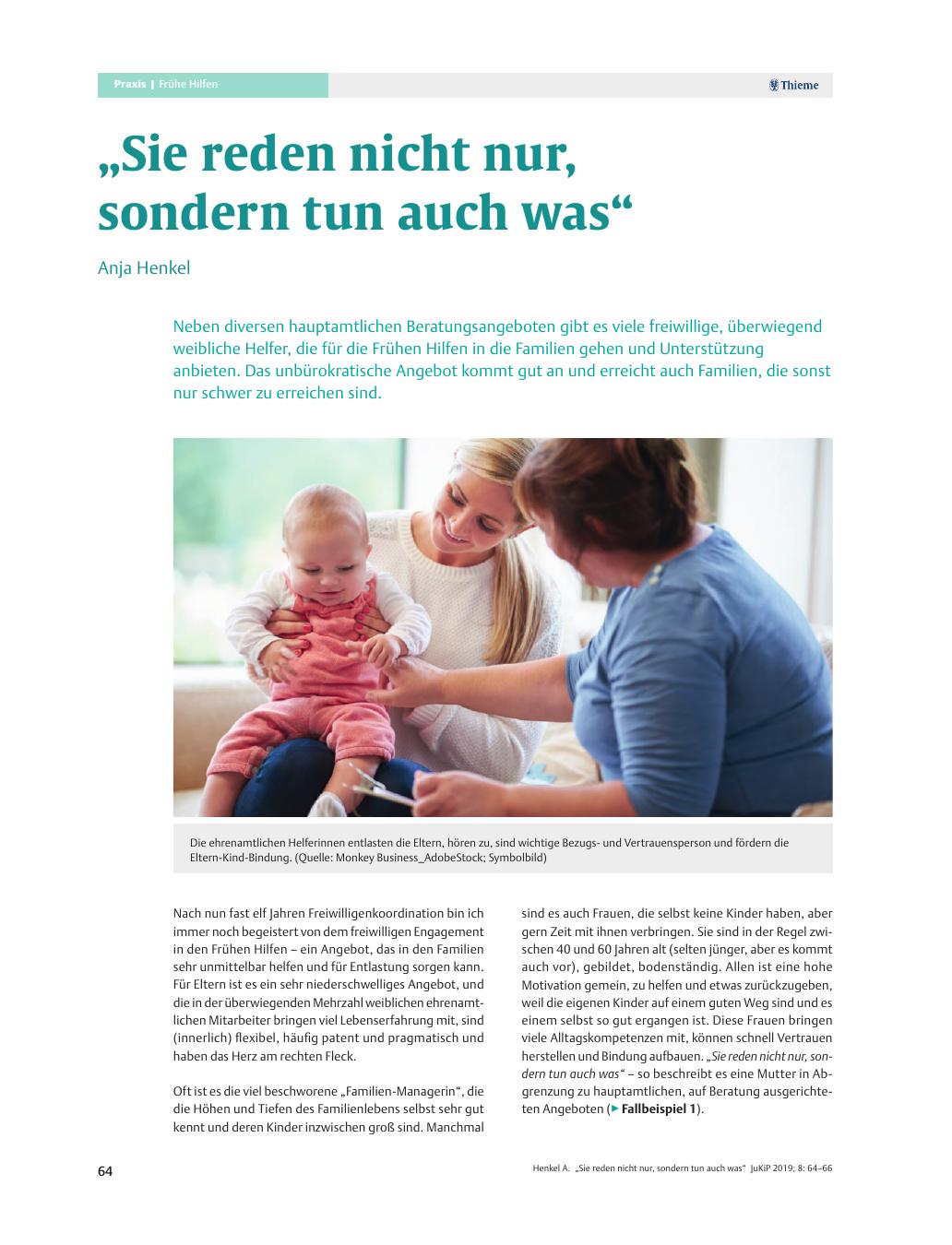 Vorschauseite 1: „Sie reden nicht nur, sondern tun auch was“