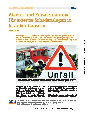Vorschauseite 1: Alarmund Einsatzplanung für externe Schadenslagen in Krankenhäusern