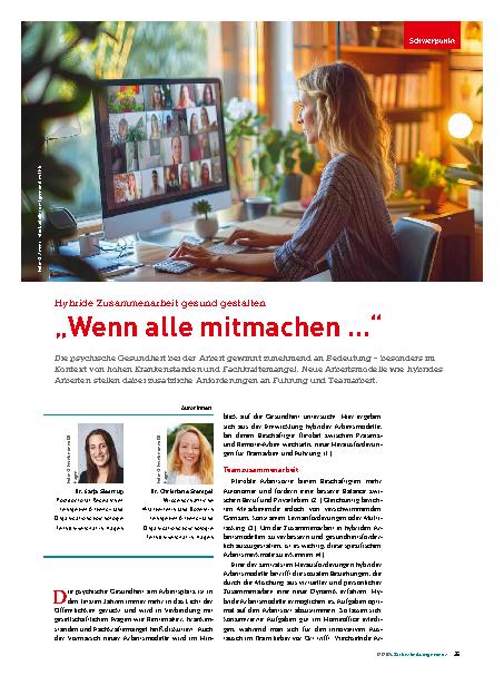 Vorschauseite 1: Hybride Zusammenarbeit gesund gestalten „Wenn alle mitmachen …“