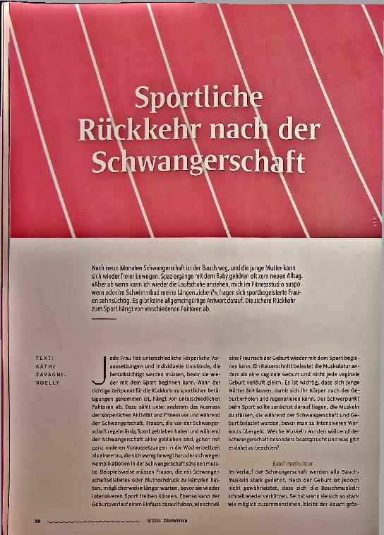 Vorschauseite 1: Sportliche Rückkehr nach der Schwangerschaft