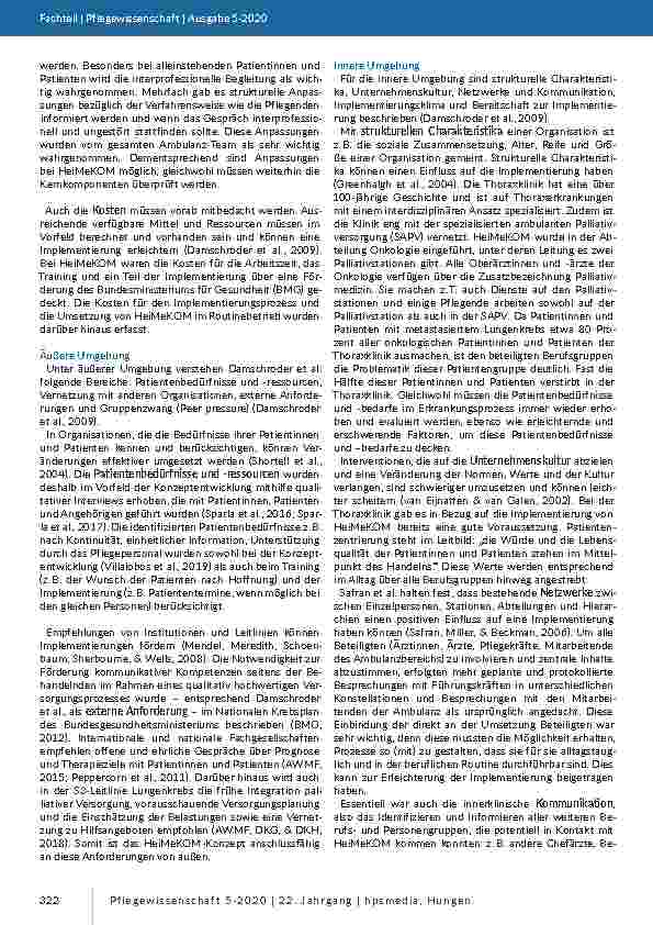 Vorschauseite 6: Erfahrungen mit der Implementierung eines interprofessionellen, strukturierten Kommunikationskonzeptes (Arzt-Pflege-Tandem) bei begrenzter Prognose im klinischen Setting