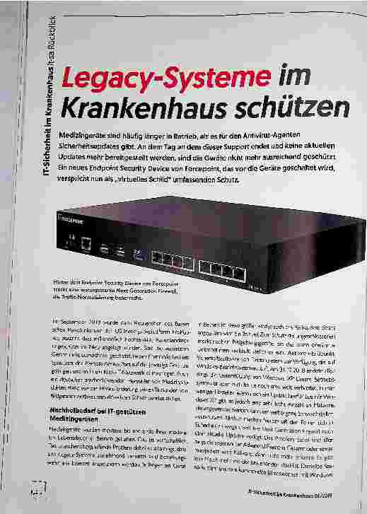 Vorschauseite 1: Legacy-Systeme im Krankenhaus schützen