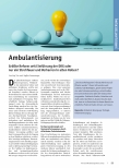 Vorschauseite 1: Ambulantisierung: Größte Reform seit Einführung der DRG oder nur ein Strohfeuer und Verharren in alten Rollen?