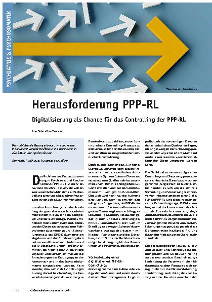Vorschauseite 1: Herausforderung PPP-RL Digitalisierung als Chance für das Controlling der PPP-RL
