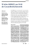 Vorschauseite 1: 10 Jahre AMNOG aus Sicht der Gesundheitsökonomie